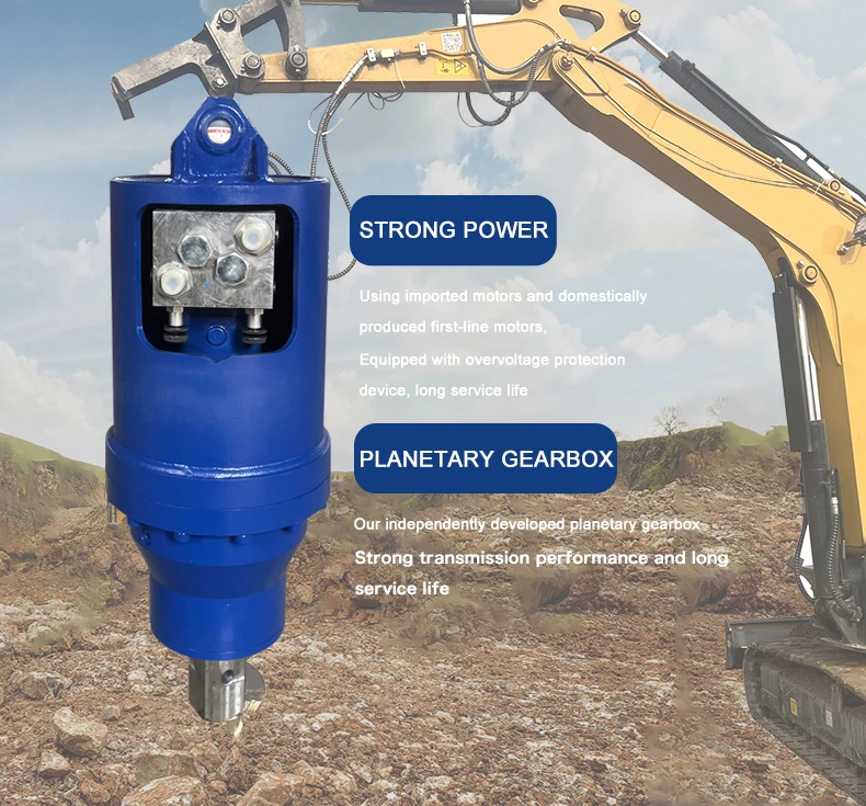 Portable Auger Drilling Machine Excavator Building Earth Auger Gearbox Deep Rock Core Excavator Auger Attachment Drill Hole