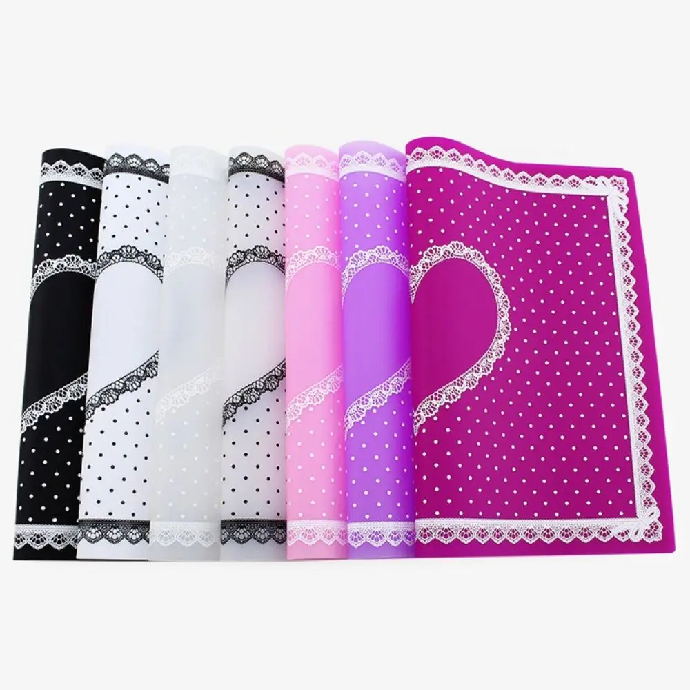 Foldable Nail Art Mat Washable Non-Slip Drainage Silicone Table Cover Anti-Slip Lace Design Hand Pillow Pad Photo Background