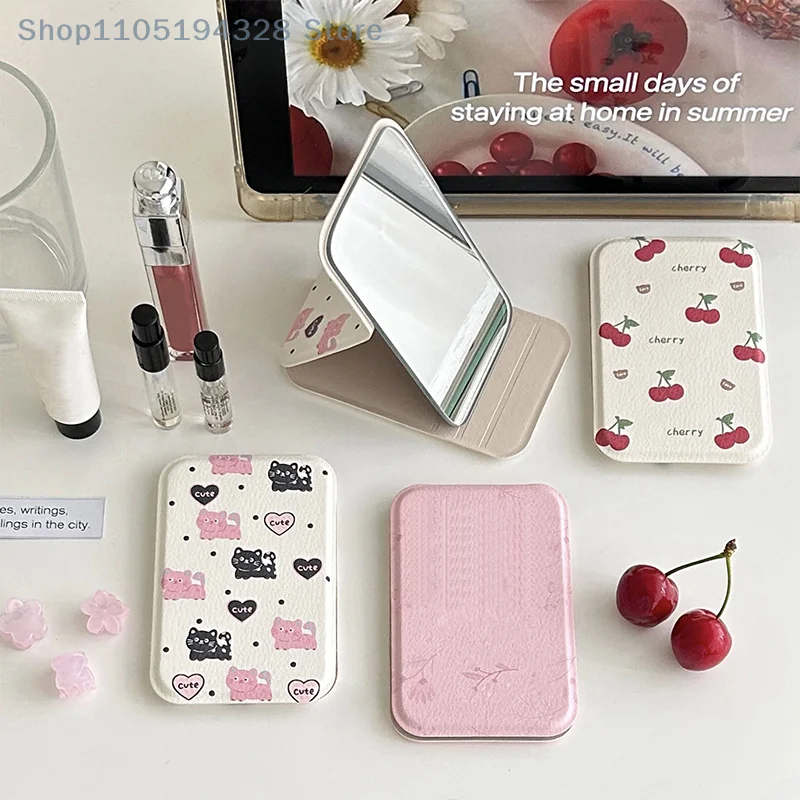 [MP] مرآة جيب صغيرة محمولة عالية الوضوح للمكياج بزاوية قابلة للتعديل قابلة للطي لمستحضرات التجميل أداة صغيرة لسطح المكتب للنساء