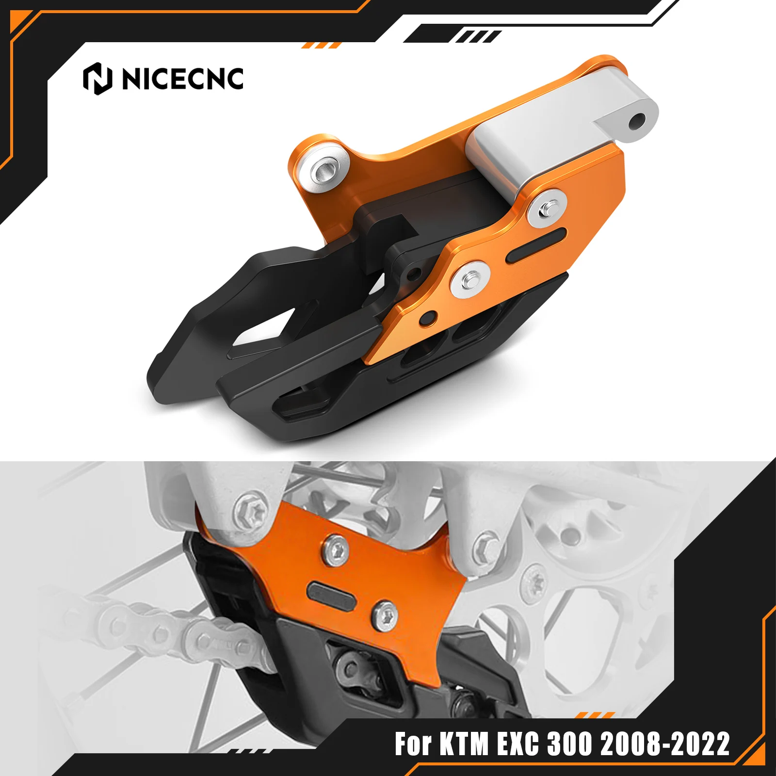 

For KTM 2008-2022 TPi EXC 300 Chain Guide Guard SX 125 SXF 250 SXF 450 EXCF 350 450 XC XCF XCW XCF-W Six Days 690 Enduro R SMC R