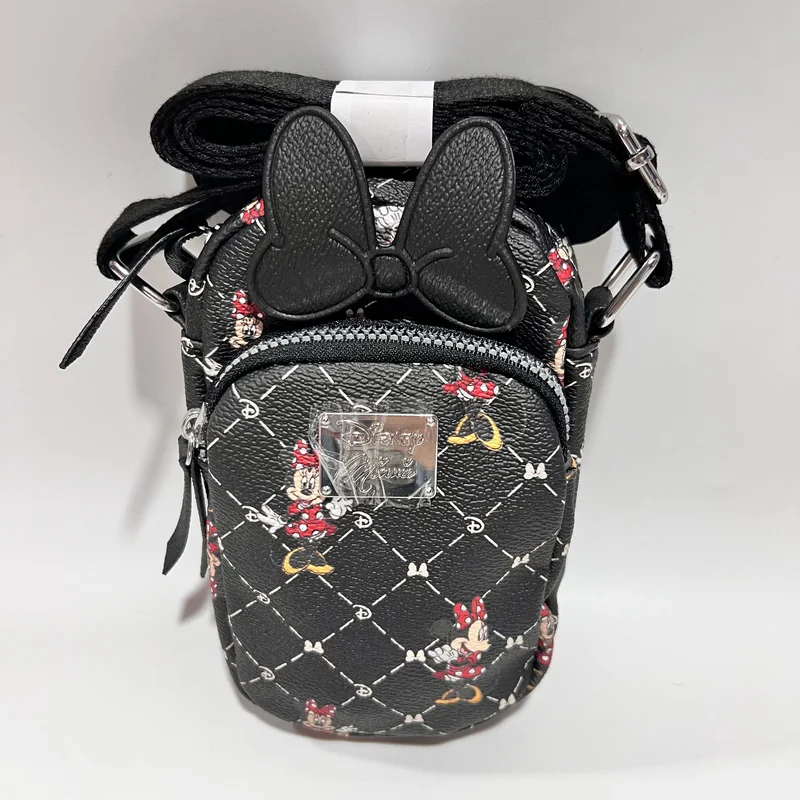 

New 2025 Cute Cartoon Print Mickey Minnie Single Shoulder Slant Crossbody Bag Mobile Phone Bag Kids' Fashion Accessory