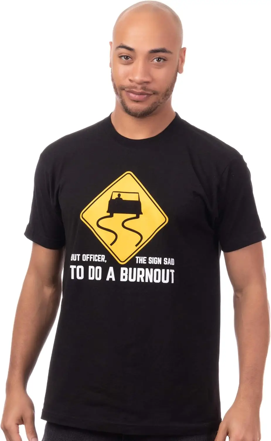 Funny Burnout Sign Interpretation Graphic Tee Men's Sarcastic Car Guy Cotton T-Shirt Casual