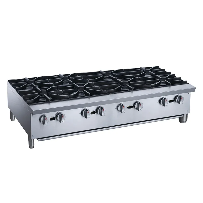 

Restaurant Kitchen Cooking Equipment Commercial Stainless Steel Gas Counter Top 8 Burner Stove