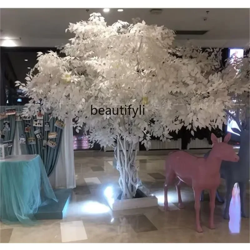 

ss7486 new style Decorative Tree Wishing White Tree Solid Wood Fake Photography Showcase Tool Tree Hotel Wedding