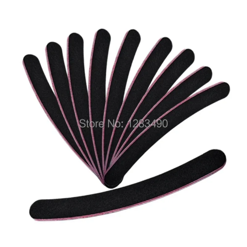 5pcs Professional Grinding Tools Black Nail Files Buffer Buckling Slim Crescent Grit Sandpaper 100/180 Nail Tools