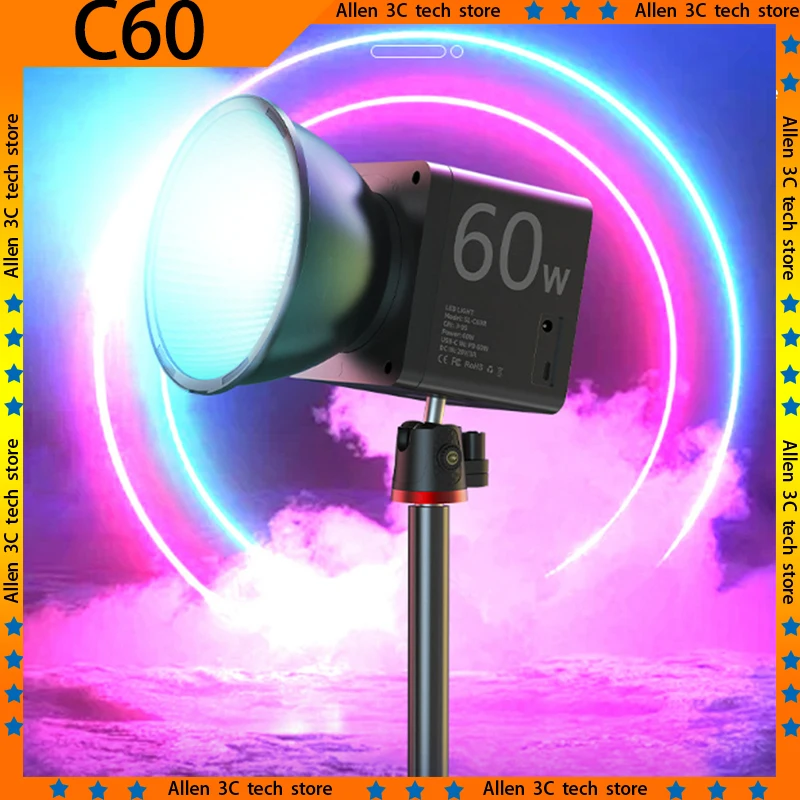 Original Karman C60 Photography COB Lamp 60W Live Streaming Portable Handheld RGB Fill Light Custom Professional Outdoor Light