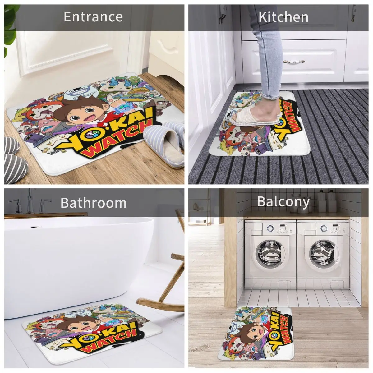 Yo-Kai Yokai Watch 2 Floor Mat Rug Door Mat Bathroom Rugs Welcome Home Bohemian Rugs Customizable