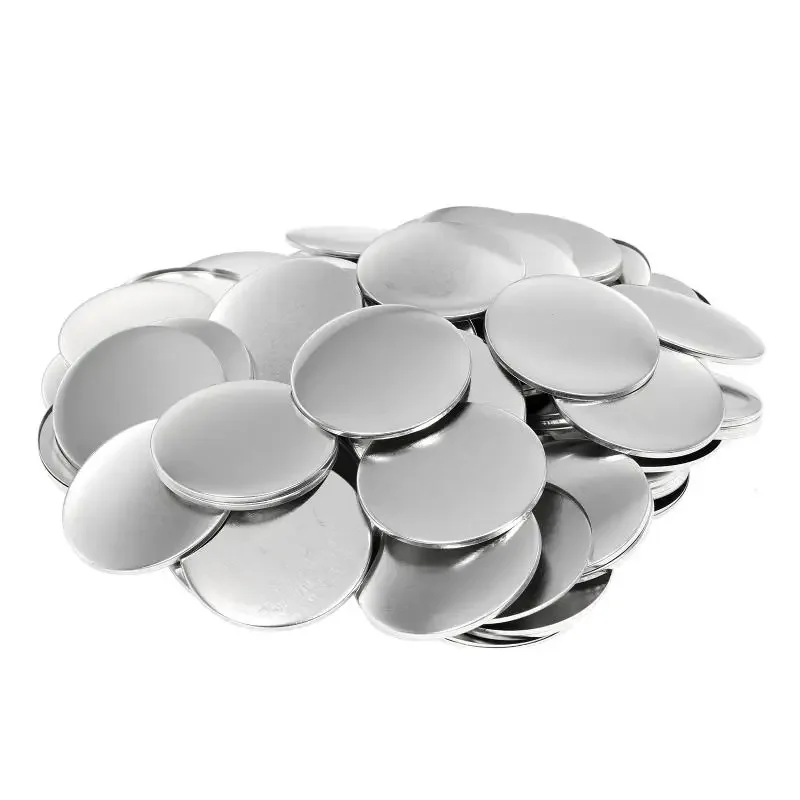 100pcs Badge Button Pins Material 58mm 75mm for Button Badge Machine DIY Mini Round Tinplate Pocket Makeup Mirror Making Parts
