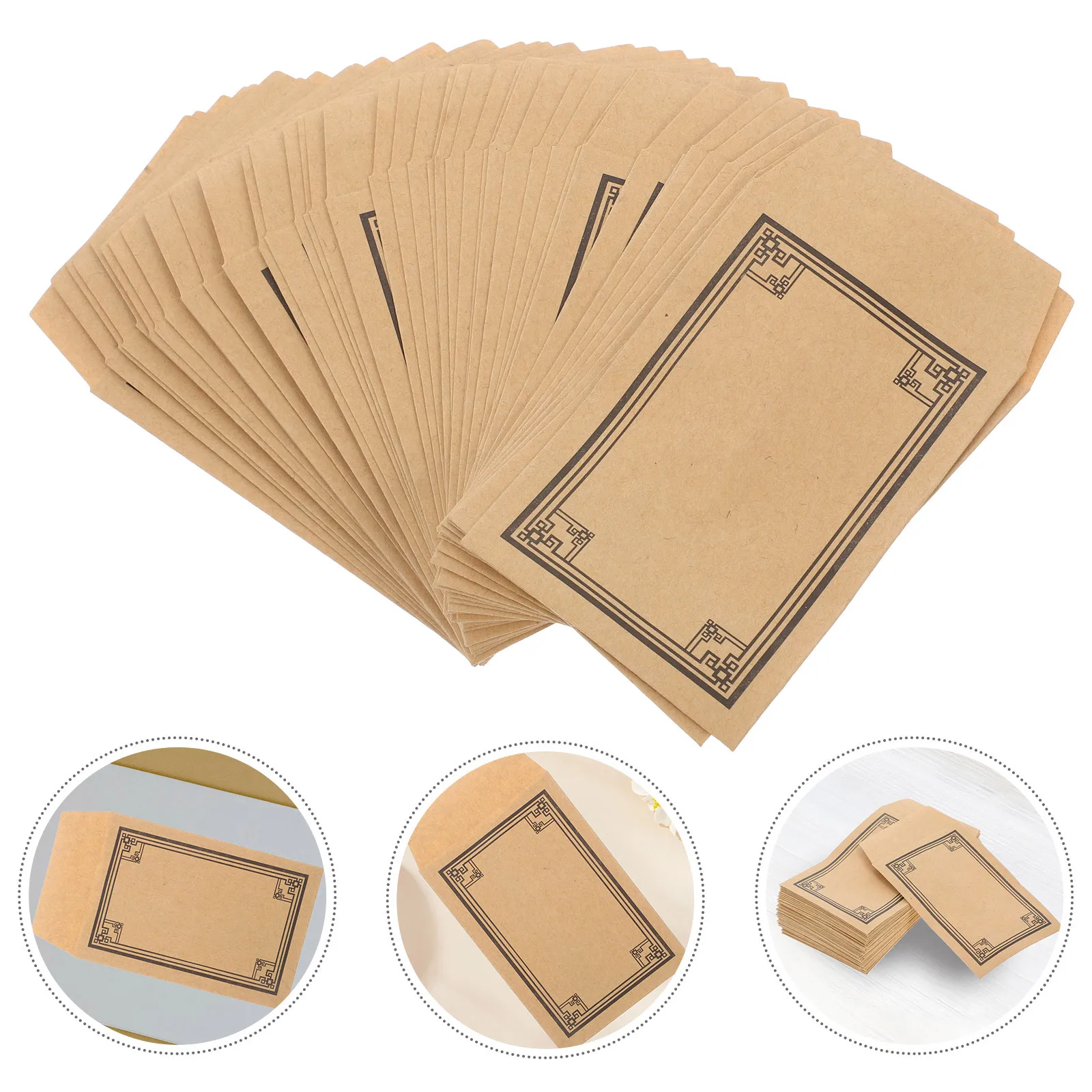 

50 шт. коричневые самозапечатывающиеся конверты из крафт-бумаги для маленьких монет, составление денежного бюджета, мини-конверты для денег, конверт для денег