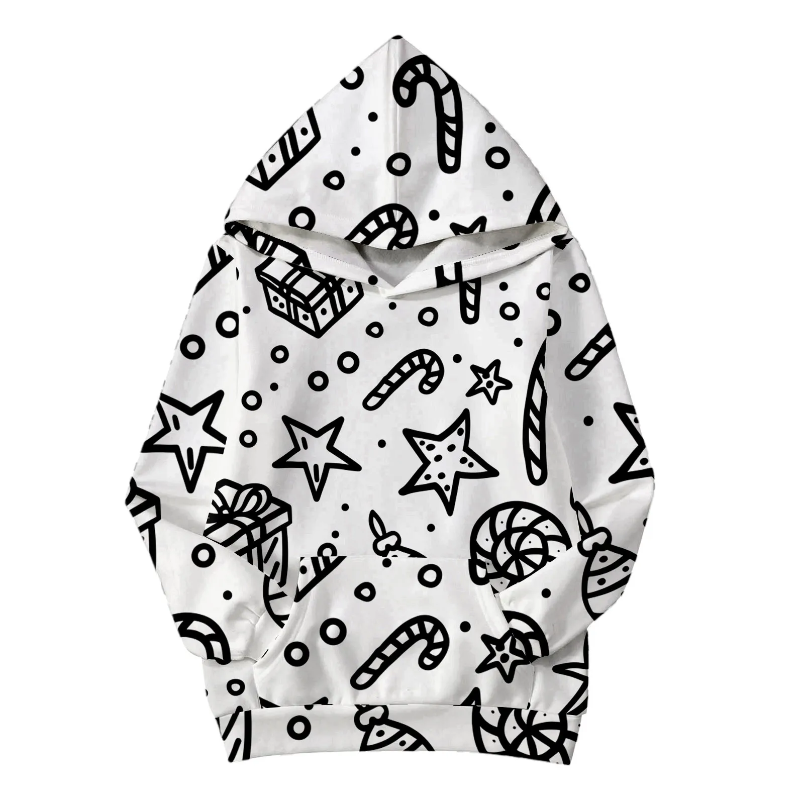 Christmas DIY Hoodies Kids Sketch Colorful Tops Kids Art Color Your Own Pullovers Handicraft Toys DIY Crafts Pullovers For Baby