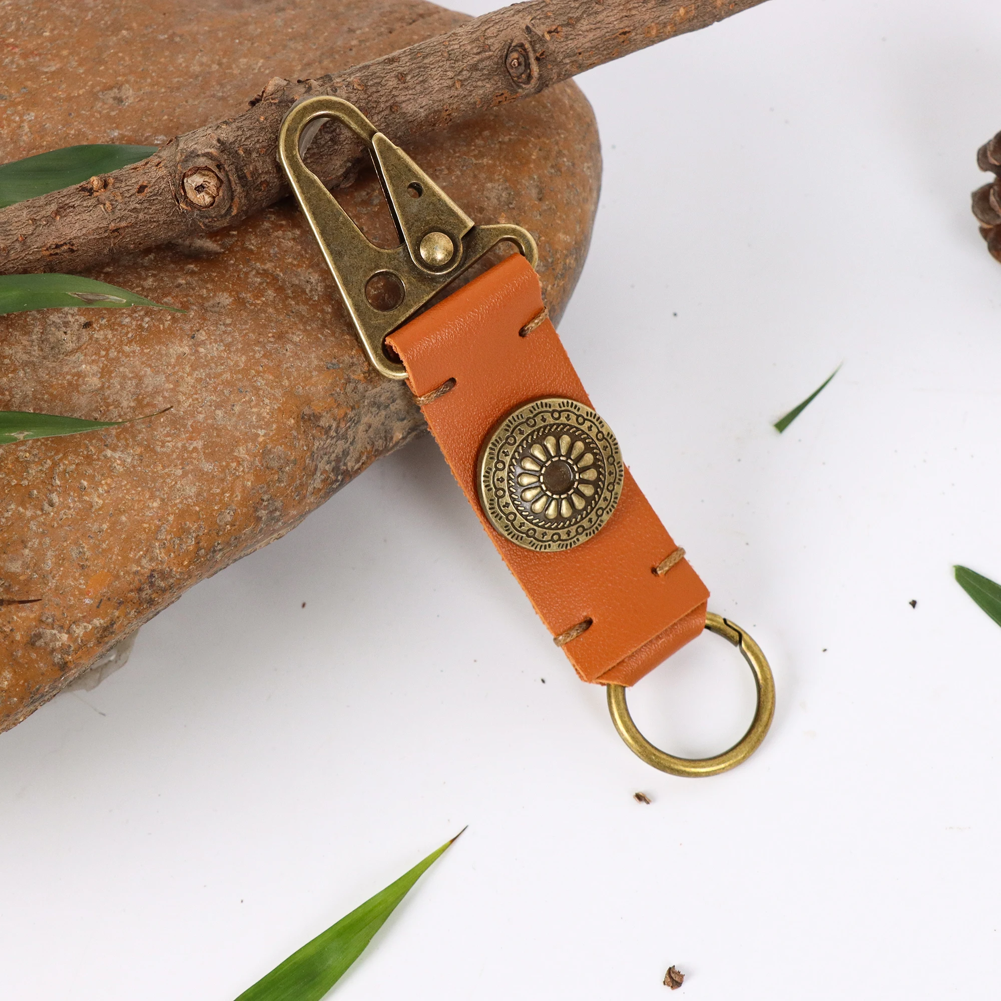 

Брелок для ключей из искусственной кожи, кнопка с кнопкой, тип ремня, брелок для ключей