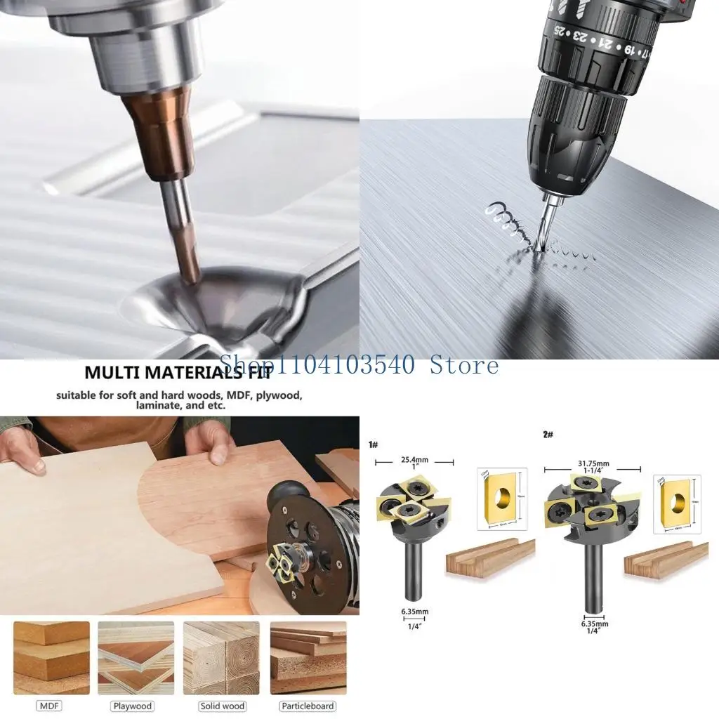 

02DC Slab Milling Flattening Router Bit Alloys Insert Spoilboard Surfacing Cutter With Coating For DIY Woodworking Tasks
