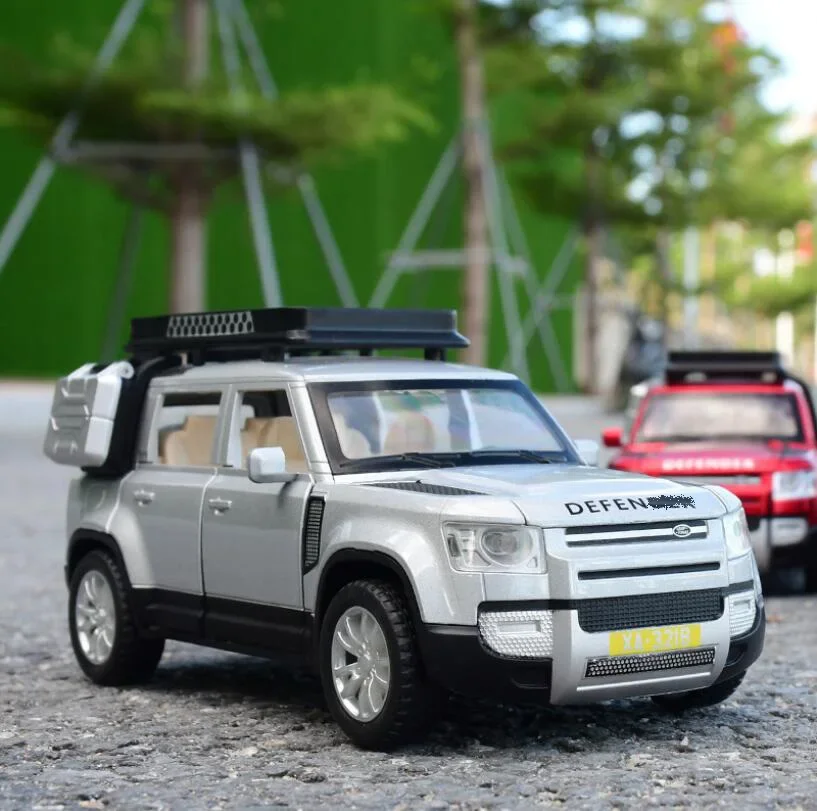 1:32 Land Rover DEFENDER tout-terrain alliage modèle de voiture son lumière enfant jouet retirer jouet voiture Collection décoration mode Orname