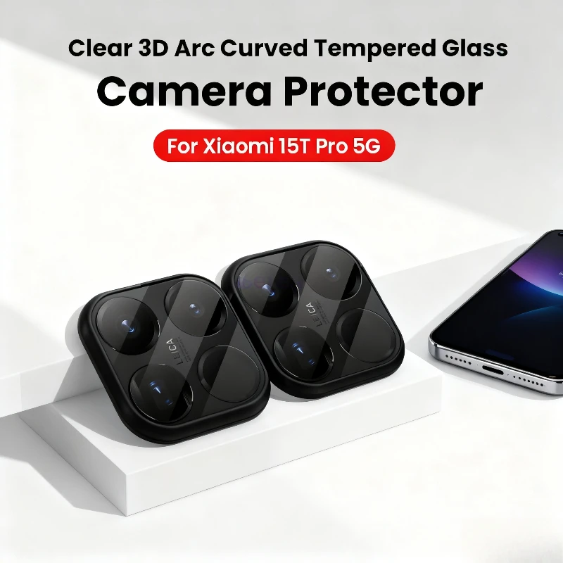2Pcs 3D Clear Lens Case for Xiaomi 15T 15 T Pro 15TPro Ziai 5G 9H Tempered Glass Camera Protectors Xiaomi15T Xiaomi15TPro Global