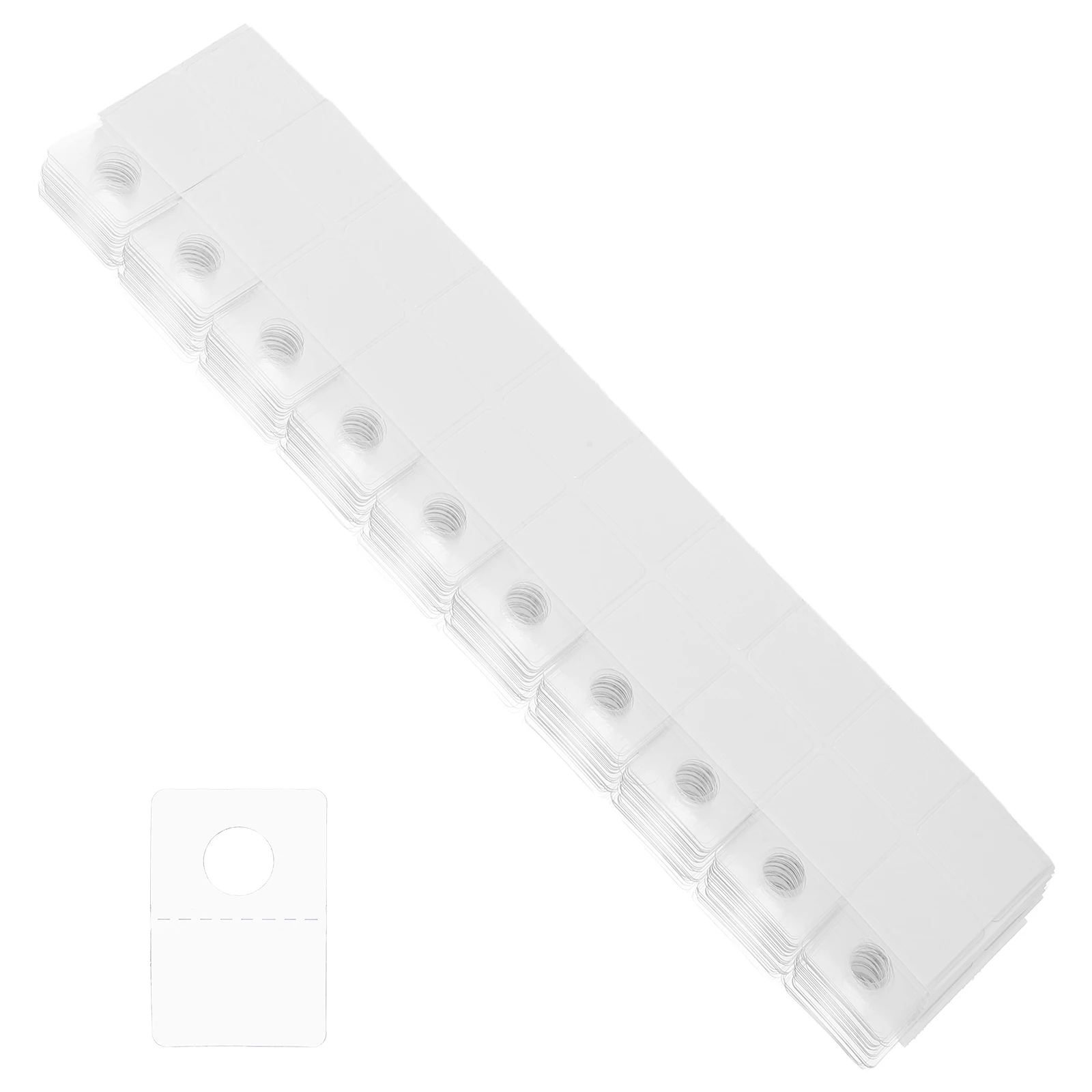 

500 Pcs Self Adhesive Hooks Clear PVC Round Hanging Tags for Display Assorted Hole Cards Strong Sticky Tabs Wall Hanging Tools