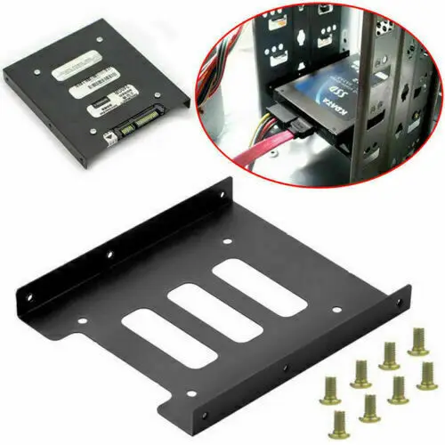 Bandeja de Metal para disco duro SSD de 2,5 pulgadas a 3,5 pulgadas, soporte adaptador de montaje de Metal, piezas para portátil, accesorios