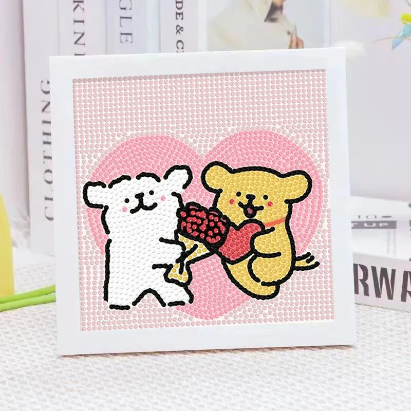 Cartoon Line Puppy Crystal Diamond Frame Decorative Painting 5D DIY Cross Embroidery Kit Cute Puppy Birthday Gift - view 3