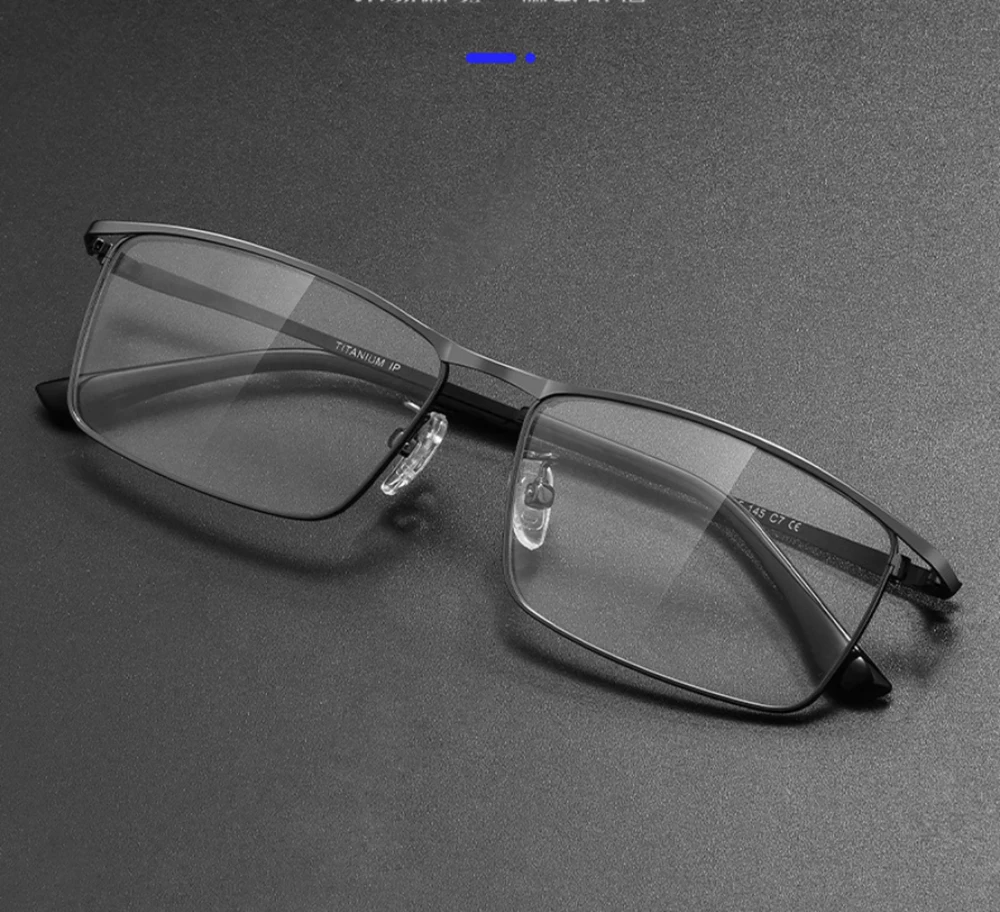 Luxuriöse Business-Lesebrille aus Titan für Herren, 10 g, ultraleicht, entmagnetisiert, quadratischer optischer Brillenrahmen, flexibel, bequem – Detail 14