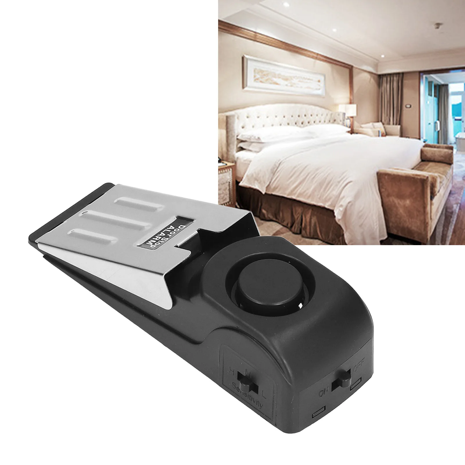 Shaped Stopper Alerter Convenient To Carry Anti Slip Design 120dB Portable Hotel Vibration Alarm for Indoor for Hotel