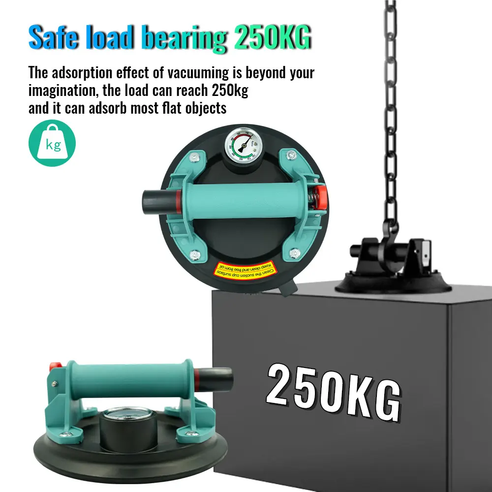 

Новая 8-дюймовая вакуумная присоска на 250 кг с манометром, сверхмощный вакуумный подъемник для керамической плитки, гранита и стекла.