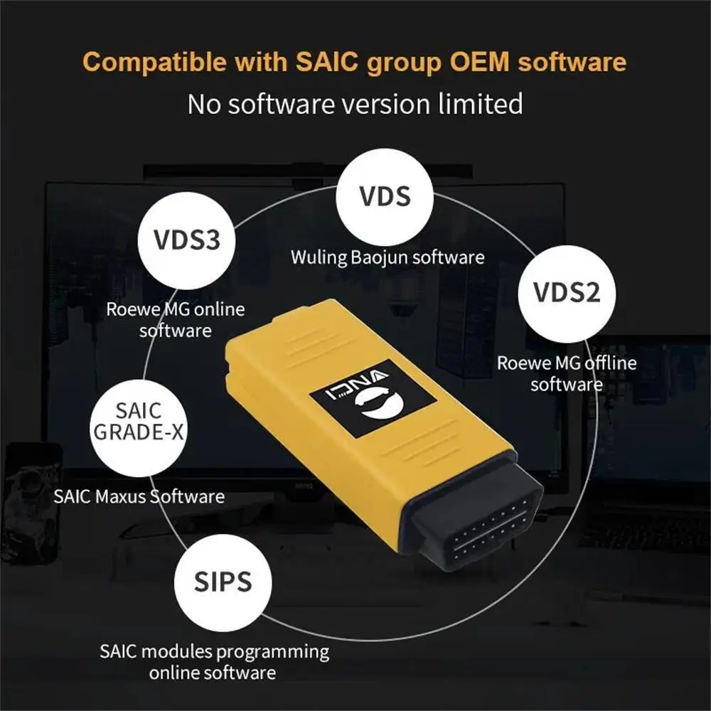 VNCI VDI3 for Rongwei MG Wuling Baojun Datong Diagnostic Interface Support DoIP and CANFD Protocol,Fit for SAIC group Software