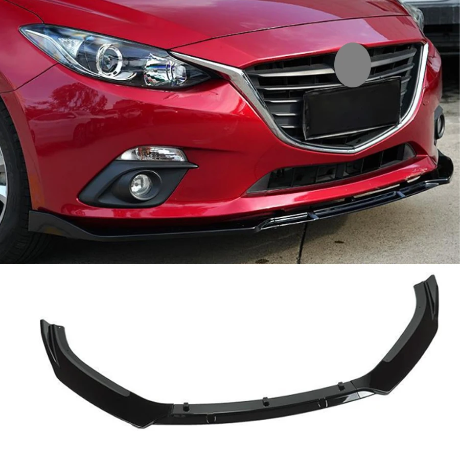 Front Bumper Spoiler Lip Lower Body Kit Diffuser Splitter Tuning Guard For Mazda 3 Axela Sedan 2014-2019 2020-2023 ABS