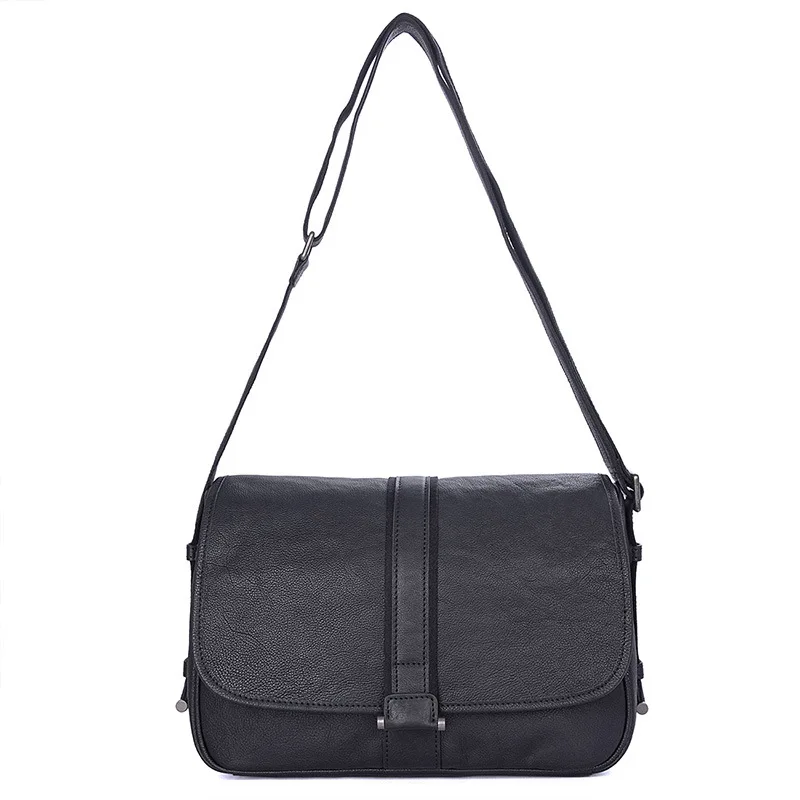 

New Autumn Men Lychee Grain Genuine Leather Shoulder Bag Casual Cowhide Crossbody Bag Model 1030