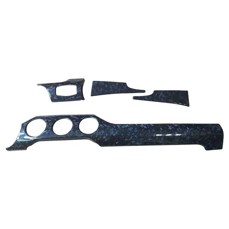 

4pcs Dry Carbon Fiber Forged Finished Interior Trim Dashboard Cover 3 Holes Dash Kits for Ford Mustang 2015up