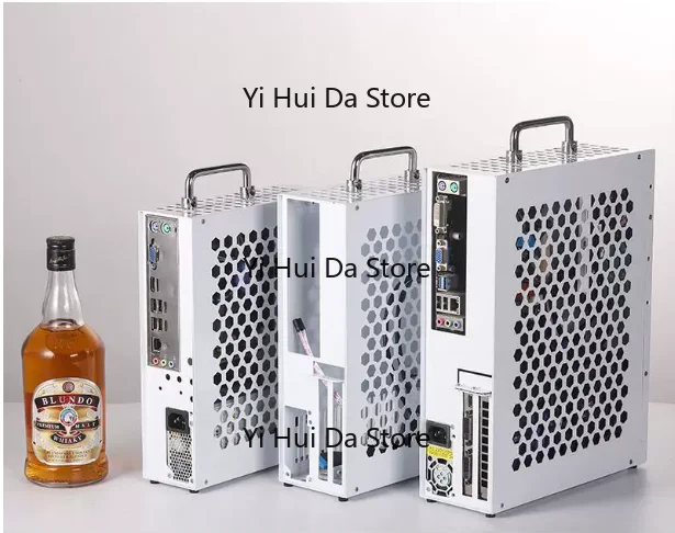 White Portable ITX/MATX Small Desktop Case with Handle High Graphics Card And FLEX Power Supply Compatible P02 P03 P04
