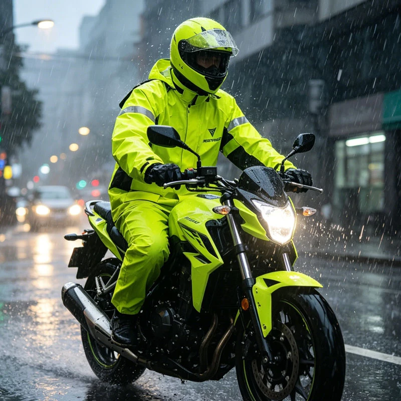 Full Body Waterproof Rainwear Reflective Men Motorbike Rain Jacket Pants Outdoor Cycling Camping Hiking All Weather Accessories
