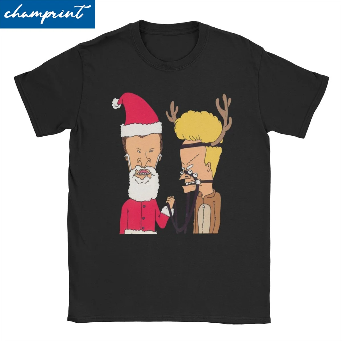 Beavis And Butthead Christmas Cosplay Men Women's T Shirt 90s Music Cartoon BB Tee Shirt Crew Neck T-Shirt Pure Cotton Tops