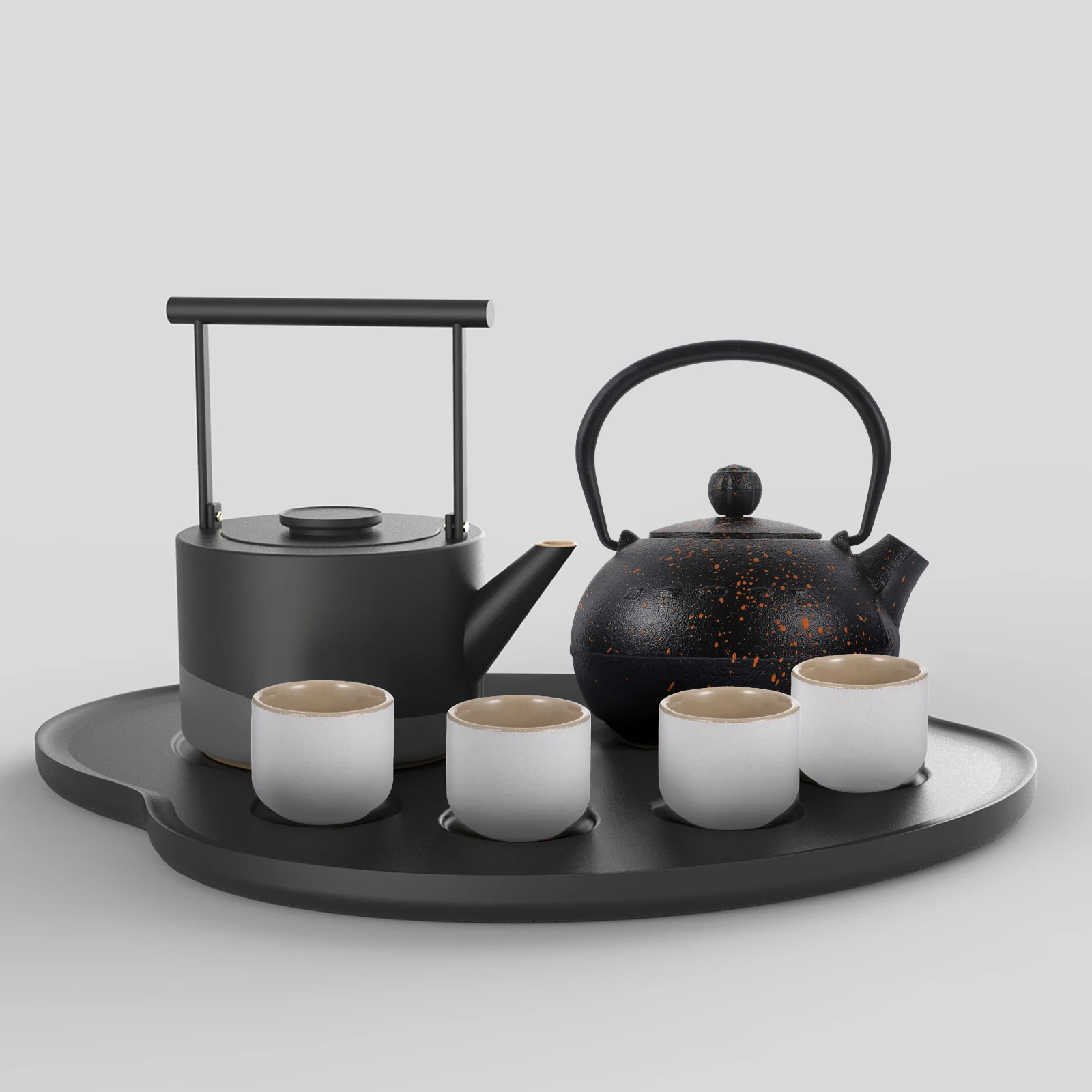 

Vintage Iron Cast Heat Resistant Small Kettle Home Office Use Fine Craftsmanship Tea Pot Iron Teapot With