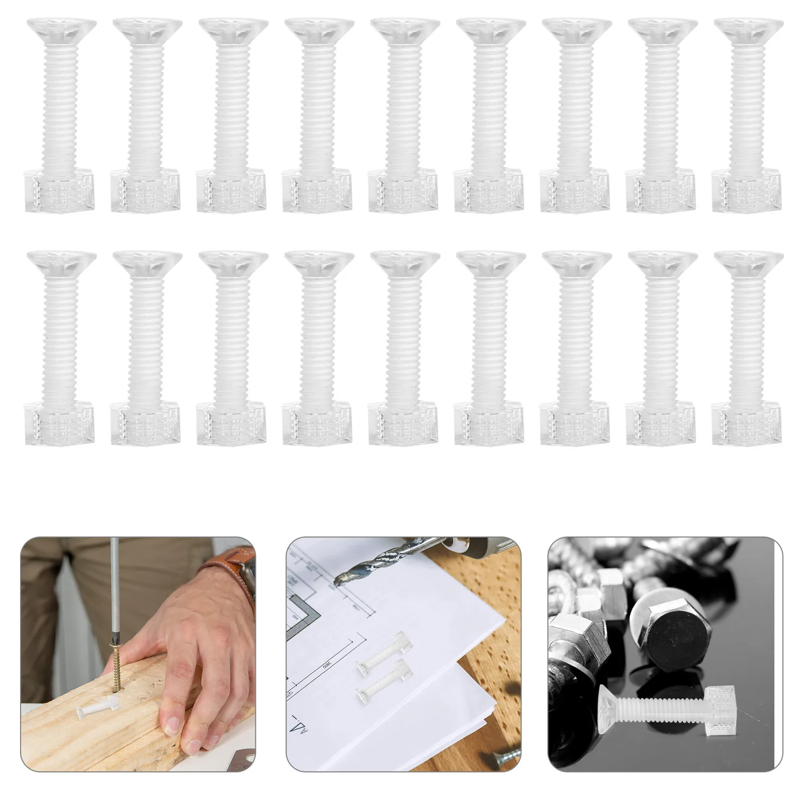 100Sets Acrylic Countersunk Screw and Nut Kit M3x15 Clear Transparent Cross-Head Fasteners for Display Cases Lighting Furniture