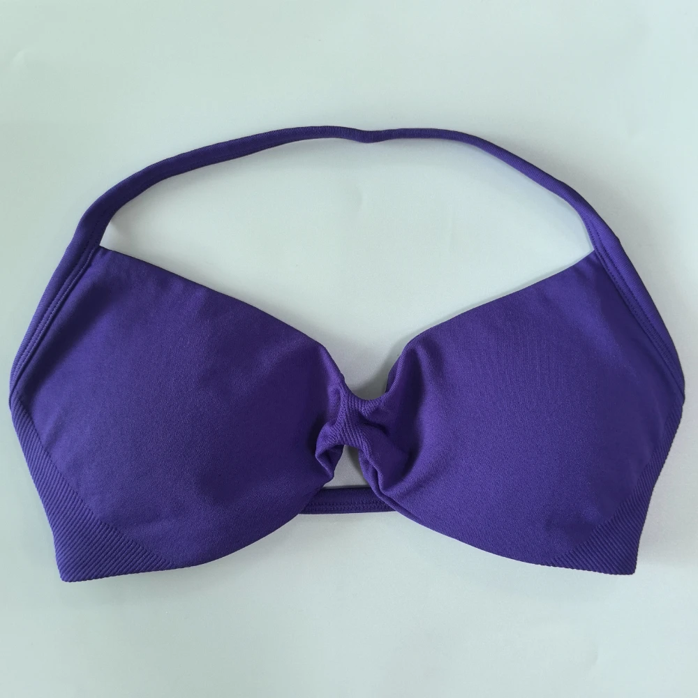 Pericic Damen Trägerloses Sport-BH mit Offenem Rücken, Hoher Halt, Nahtloses Neckholder-Yoga-Top, Push-Up Workout Yoga-Top – Detail 13