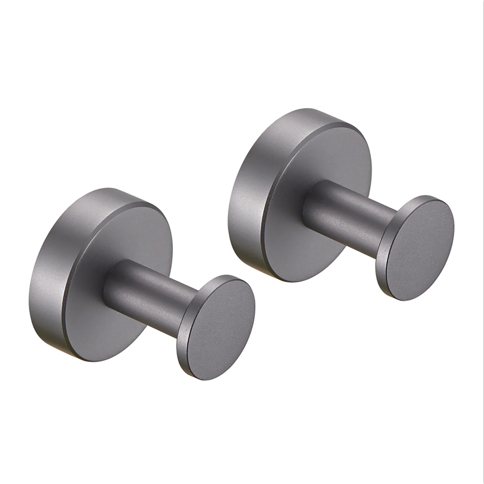 

Round Base Wall Hanging Coat Hook with Screws- Gun Grey Towel Hook, 2 Pack, for Entry Shoe Cabinet, Wardrobe Bathroom Bedroom