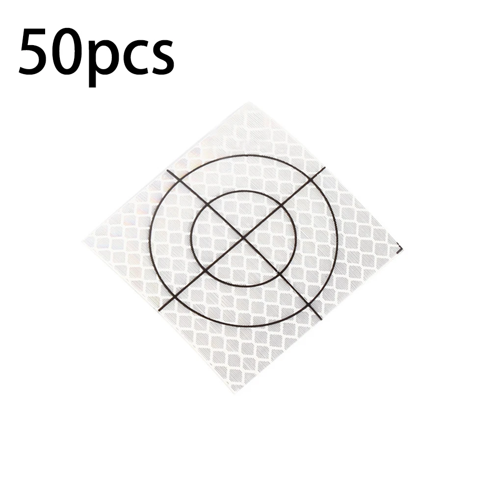 50pcs Reflector Sheet For Total Station Surveying Reflective Sticker Topography Survey Accessories 2/3/4/5/6CM