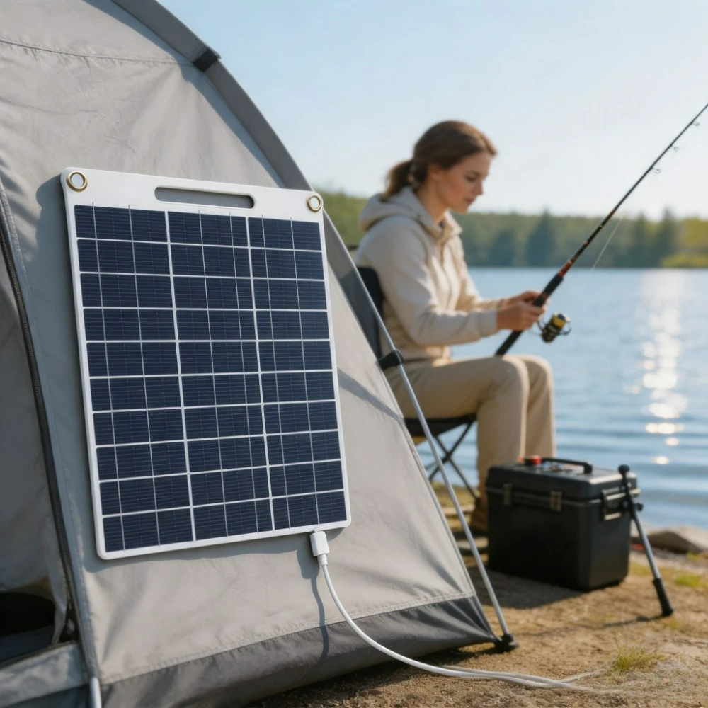 Small Volume Waterproof Solar Panel 15W 20W 5V Dual USB Port Fast Charging Outdoor Portable Charging Panel for Hiking Camping