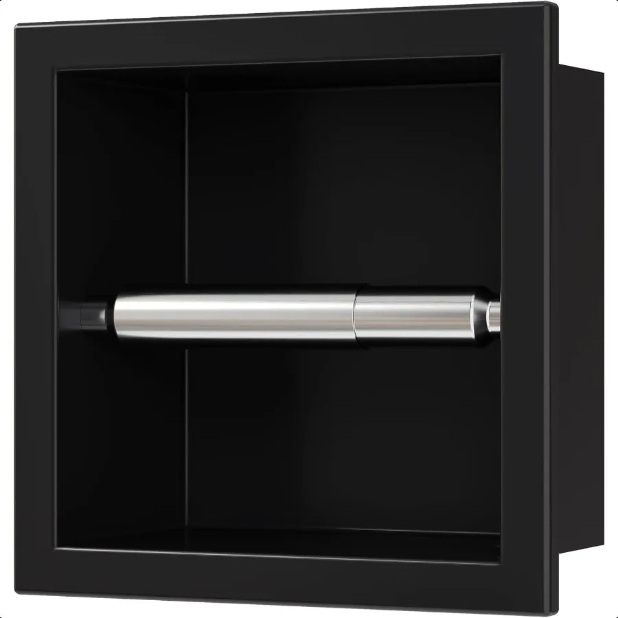

Neodrain Reced Toilet Paper Holder Matte Black Toilet Paper Holder Builtin Stainl Steel Reced Tissue Paper Roll Holder in Wall