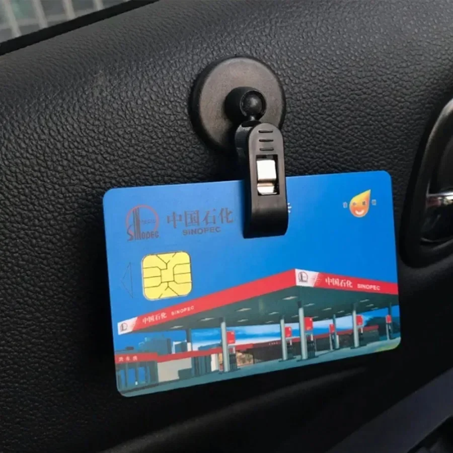 1PCS Car Suction Cup Clip Holder Portable Receipt Card Clip Plastic Sucker Removable Holder for Sunshade Curtain Towel Ticket image 4
