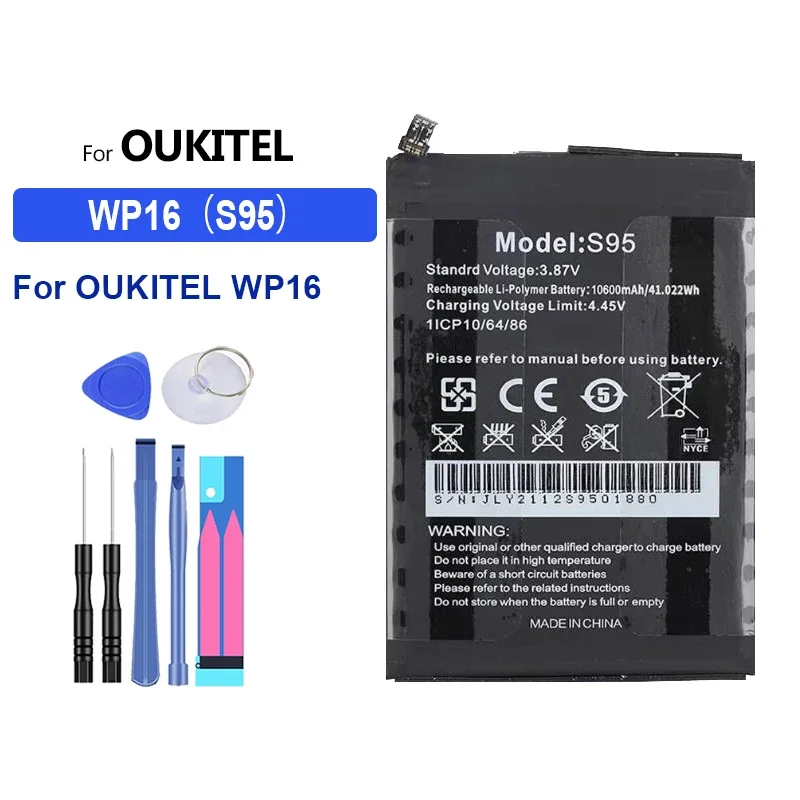 

10600mAh Replacement Battery S95 for OUKITEL WP16 Portable Mobile Phone Batteries Warranty + Track Code