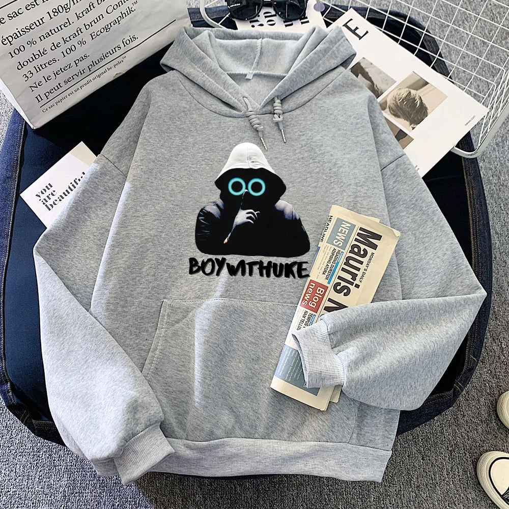 พิมพ์เสื้อผ้า BoyWithUke นักร้องเสื้อ Roupas Femininas ฤดูหนาว Hooded Pullovers Sudaderas ผู้ชายผู้หญิง Hoodie กราฟิก Moletom