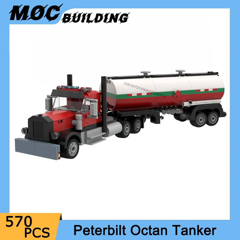 

MOC Building Blocks City Transport Vehicle Octan Tanker Goods Truck Model DIY Assemble Bricks Creative Car Toys Collection Gifts