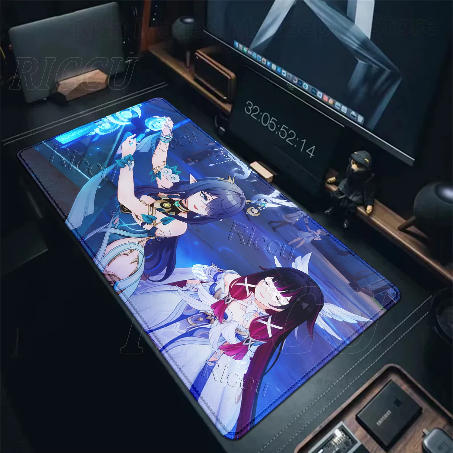 

Genshin Impact Anime Columbina Pattern Game Mousepads Office PC Kawaii Gaming Accessories Keyboard Desk Carpet Laptop Table Mats