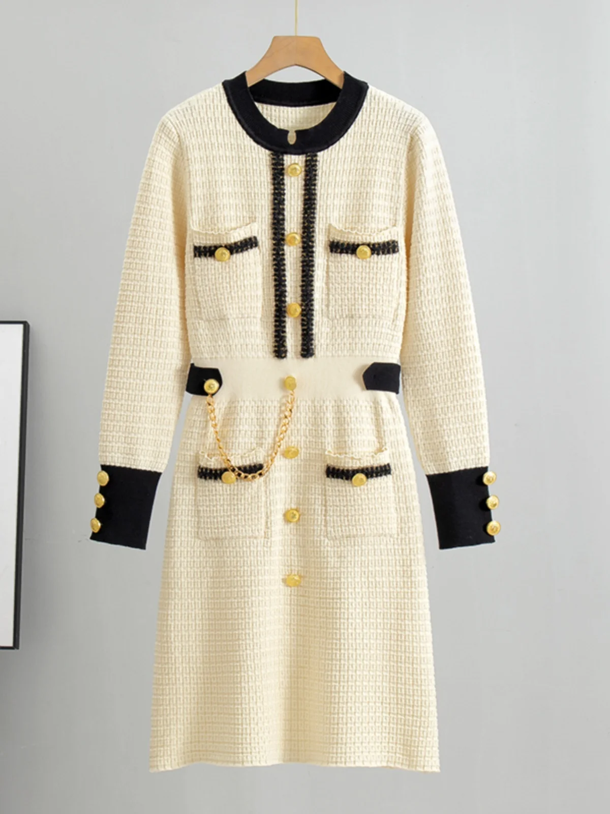 Ele Long Sve Knitted Dr Feminino Outono Inverno Sexy Lady Sle Faionable Casual redondo Ne Bodycon Dr Poliéster...