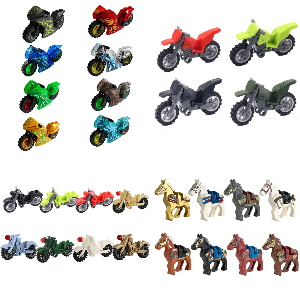 

8Pcs/Set MOC War horse Building Blocks Anime Figures Motorcycle Morro Mini Action Bricks Assembled Toys Birthdays Halloween Gift