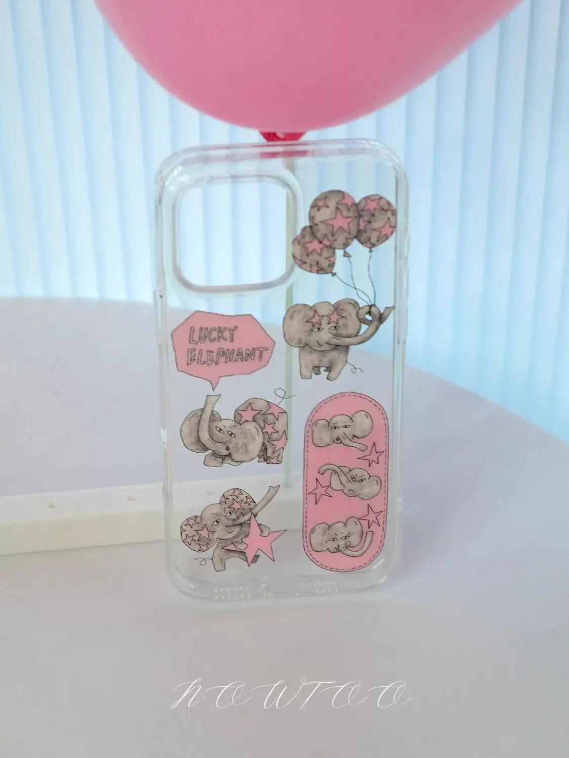 Coque de téléphone rétro Lucky Elephant, étui arrière rose Transparent pour iPhone 17 Pro Max Air X XR XSMax 7 8 Plus 16 15 14 13 12 11 Y2K