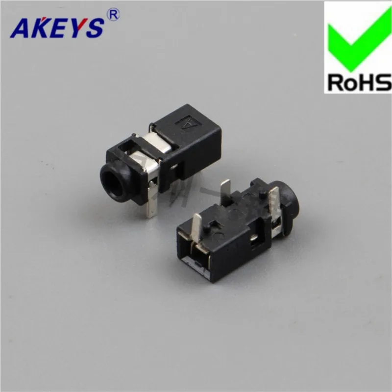 10 PCS PJ-208C power socket 2.5 headphone socket 3-foot plug-in 2 fixed foot 2.5MM socket base
