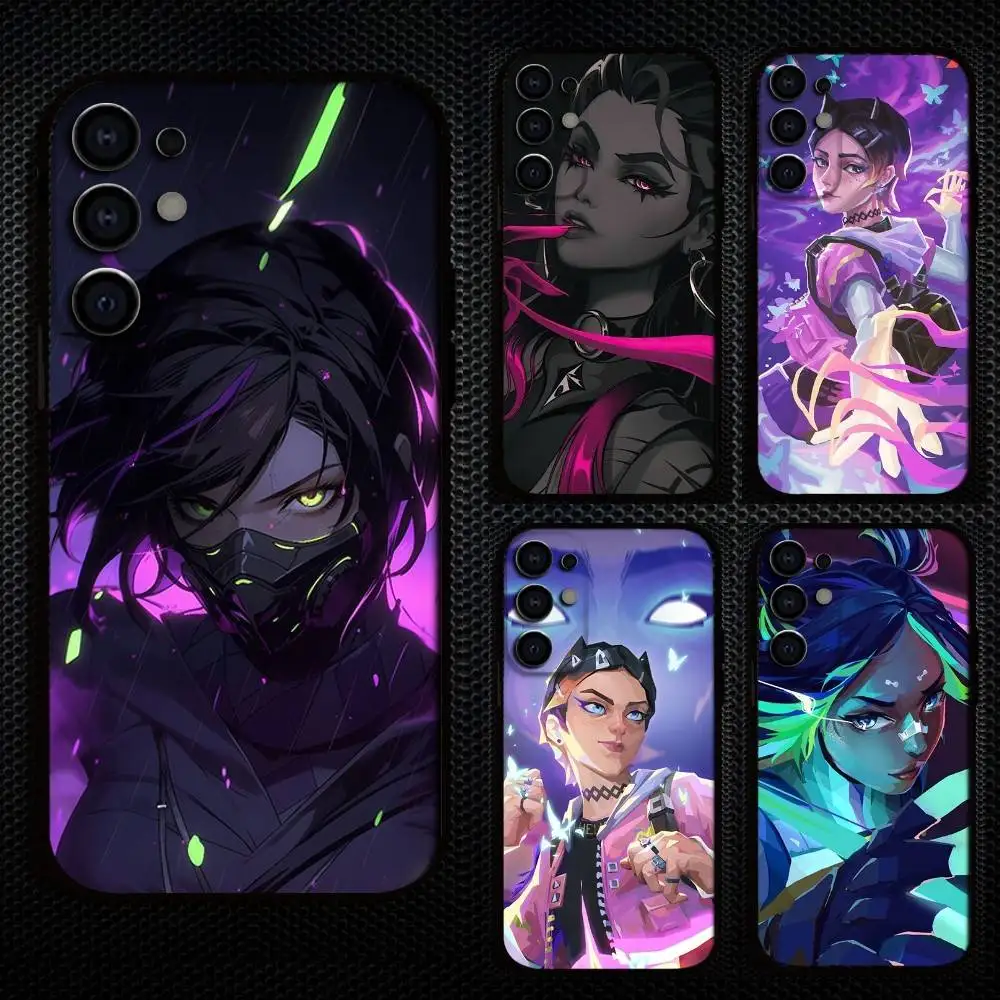 

V-Valorant Game Coo Phone Case For Samsung S25,S24,S21,S22,S23,S30,Ultra,S20,Plus,Fe,Lite,Note,10,9,5G Black Cover
