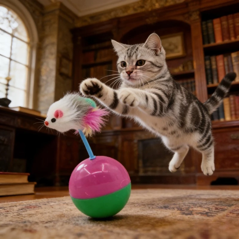 

Interactive Tumbler Mouse Cat Toy Realistic Plush Automatic Kitten Play Self Amusing Fun Ball Stress Relief Indoor Pet Exercise