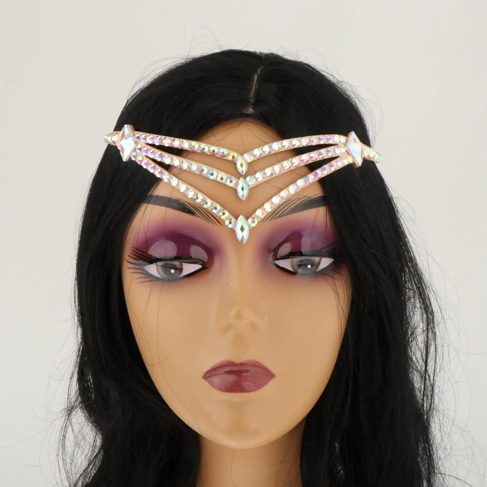 Tocados de danza del vientre, tocado frontal con diamantes de imitación para festivales, mujeres y niñas